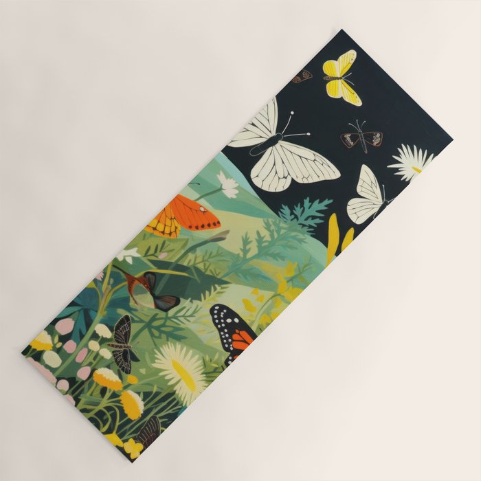 Butterfly Rolling Hills Paradise Yoga Mat Gallery Image 1