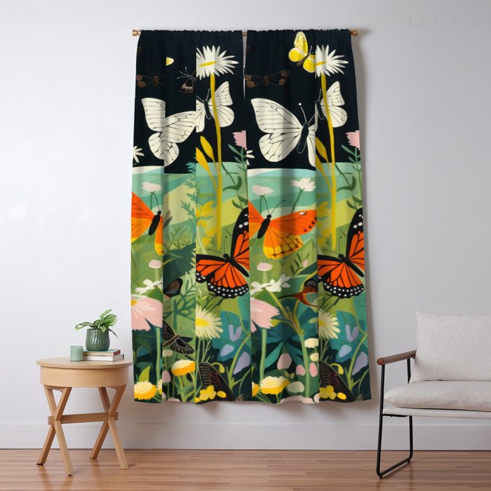 Butterfly Rolling Hills Paradise Window Curtain Gallery Image 5