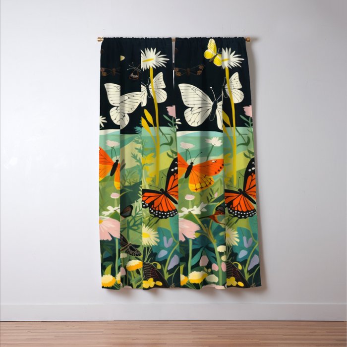 Butterfly Rolling Hills Paradise Window Curtain Gallery Image 3