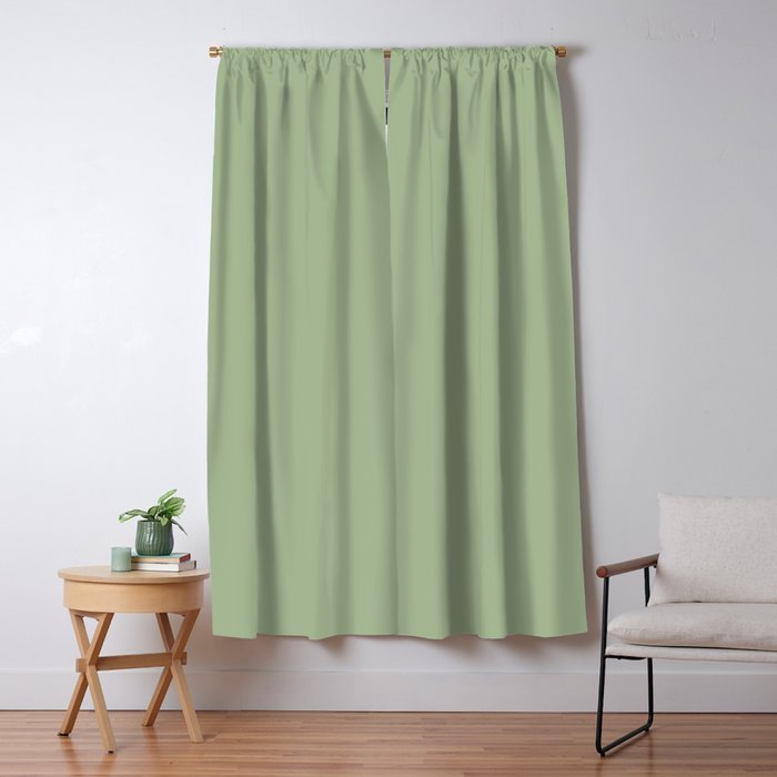 Sea Green Solid Matte Colour Blocks Window Curtain Gallery Image 5