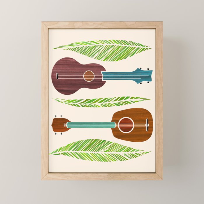 Island Life Ukuleles and Palms Mini Art Print Gallery Image 1