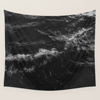 Dark Ocean in Black and. White Wall Tapestry Gallery Image 4