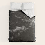 Dark Ocean in Black and. White Comforter Gallery Image 6