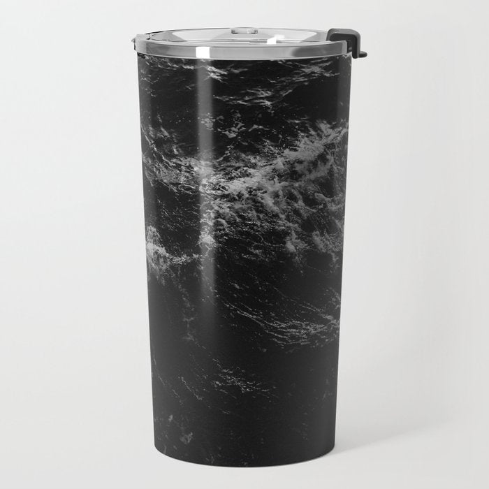 Dark Ocean in Black and. White Travel Mug Gallery Image 2