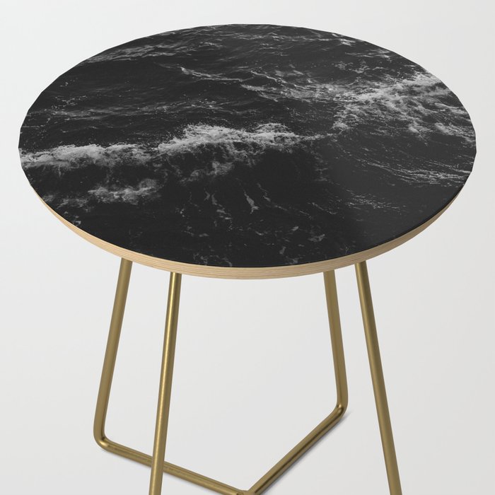 Dark Ocean in Black and. White Side Table Gallery Image 2