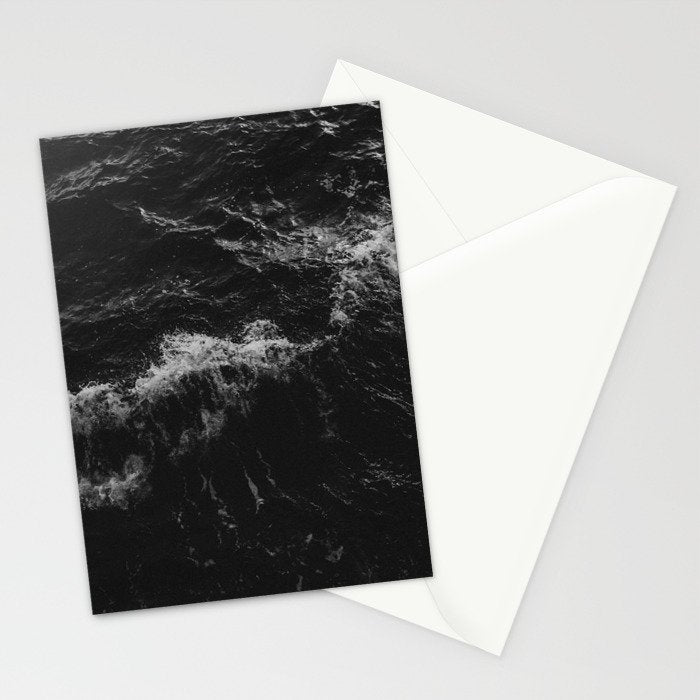 Dark Ocean in Black and. White Stationery Card Gallery Image 2