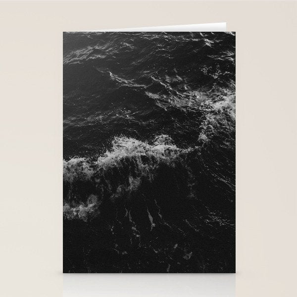 Dark Ocean in Black and. White Stationery Card Gallery Image 2