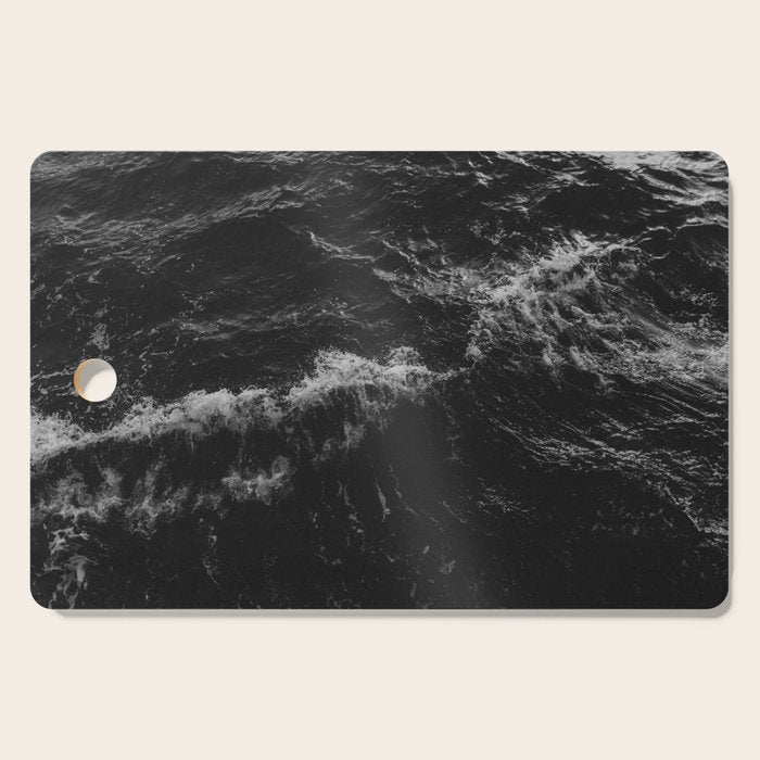 Dark Ocean in Black and. White Cutting Board Gallery Image 1