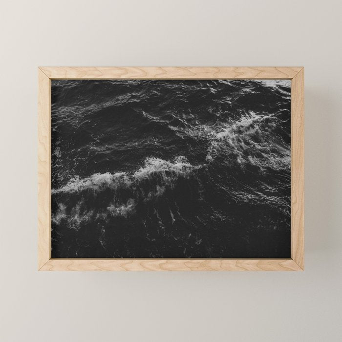 Dark Ocean in Black and. White Mini Art Print Gallery Image 1