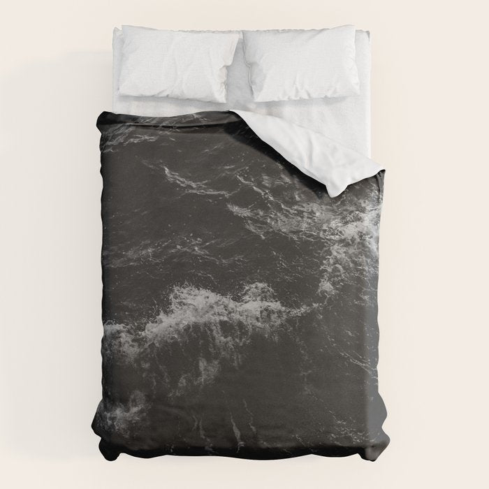 Dark Ocean in Black and. White Duvet Cover Gallery Image 6