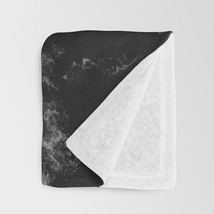 Dark Ocean in Black and. White Throw Blanket Gallery Image 3