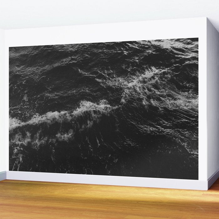 Dark Ocean in Black and. White Wall Mural Gallery Image 2