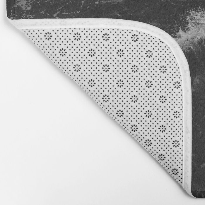 Dark Ocean in Black and. White Bath Mat Gallery Image 2