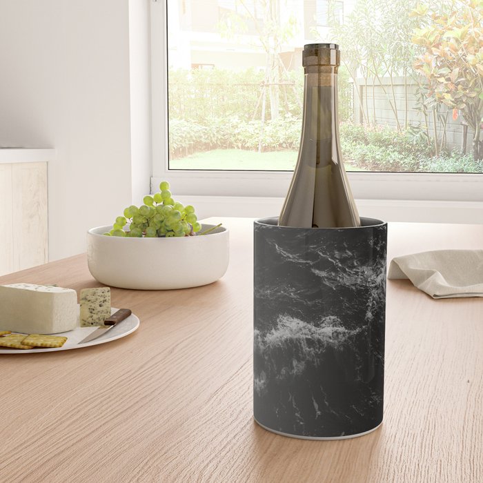Dark Ocean in Black and. White Wine Chiller Gallery Image 4