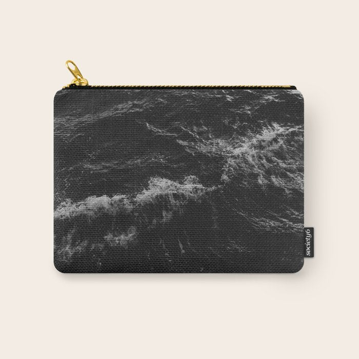 Dark Ocean in Black and. White Carry All Pouch Gallery Image 1