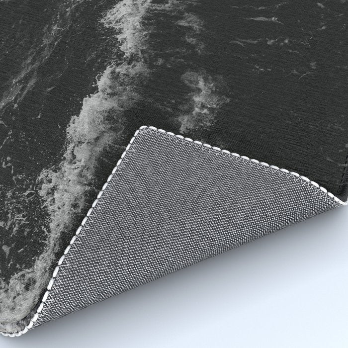Dark Ocean in Black and. White Rug Gallery Image 4