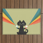 Ray gun cat Outdoor Rug Gallery Image 1