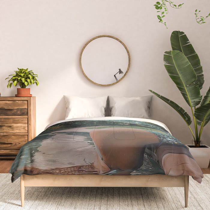 Im OFF | mermaid | tail | green | pool | swim | palm | collage | glitter | bling | tired | sunshine  Comforter Gallery Image 3