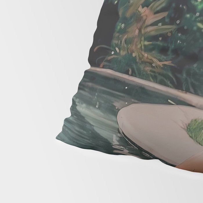 Im OFF | mermaid | tail | green | pool | swim | palm | collage | glitter | bling | tired | sunshine  Pillow Sham Gallery Image 4