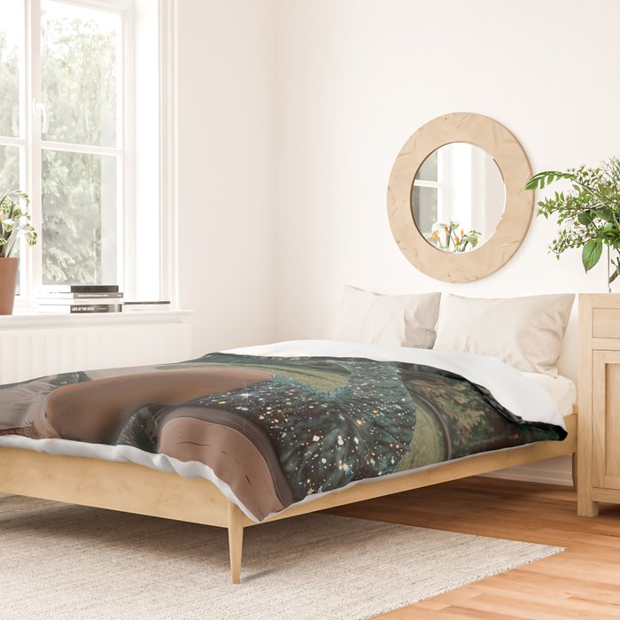 Im OFF | mermaid | tail | green | pool | swim | palm | collage | glitter | bling | tired | sunshine  Duvet Cover Gallery Image 2