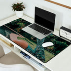 Im OFF | mermaid | tail | green | pool | swim | palm | collage | glitter | bling | tired | sunshine  Desk Mat Gallery Image 2