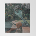 Im OFF | mermaid | tail | green | pool | swim | palm | collage | glitter | bling | tired | sunshine  Throw Blanket Gallery Image 2