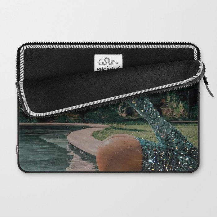 Im OFF | mermaid | tail | green | pool | swim | palm | collage | glitter | bling | tired | sunshine  Laptop Sleeve Gallery Image 2