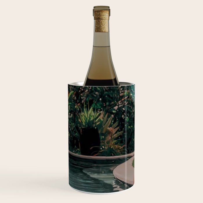 Im OFF | mermaid | tail | green | pool | swim | palm | collage | glitter | bling | tired | sunshine  Wine Chiller Gallery Image 2