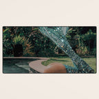 Im OFF | mermaid | tail | green | pool | swim | palm | collage | glitter | bling | tired | sunshine  Desk Mat Gallery Image 3