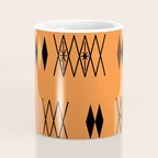 Retro Atomic Era Diamonds Pattern Orange Coffee Mug Gallery Image 4