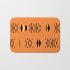 Retro Atomic Era Diamonds Pattern Orange Bath Mat Gallery Image 1