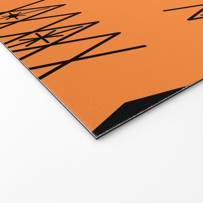 Retro Atomic Era Diamonds Pattern Orange Welcome Mat Gallery Image 2