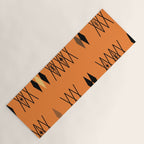 Retro Atomic Era Diamonds Pattern Orange Yoga Mat Gallery Image 1