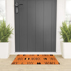 Retro Atomic Era Diamonds Pattern Orange Welcome Mat Gallery Image 3