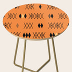 Retro Atomic Era Diamonds Pattern Orange Side Table Gallery Image 2