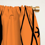 Retro Atomic Era Diamonds Pattern Orange Window Curtain Gallery Image 2
