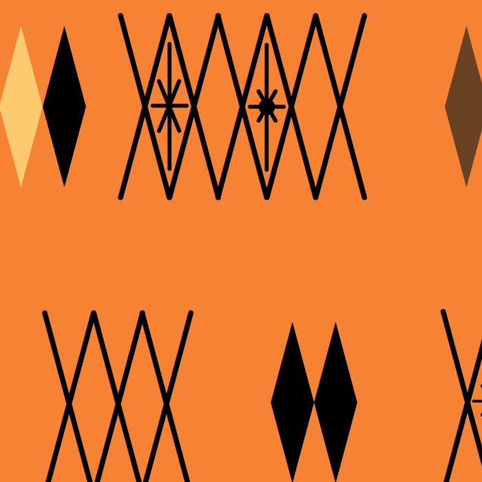 Retro Atomic Era Diamonds Pattern Orange Coffee Mug Gallery Image 2