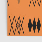 Retro Atomic Era Diamonds Pattern Orange Poster Gallery Image 3