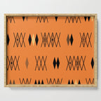 Retro Atomic Era Diamonds Pattern Orange Serving Tray Gallery Image 1