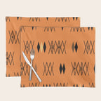 Retro Atomic Era Diamonds Pattern Orange Placemat Gallery Image 1