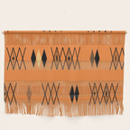 Retro Atomic Era Diamonds Pattern Orange Wall Hanging Gallery Image 1