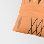 Retro Atomic Era Diamonds Pattern Orange Pillow Sham Gallery Image 4