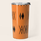 Retro Atomic Era Diamonds Pattern Orange Travel Mug Gallery Image 2