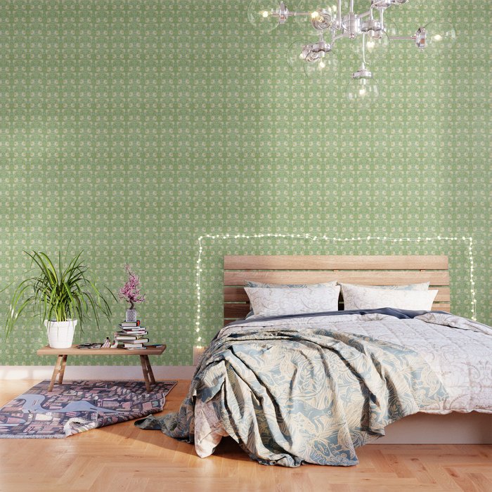 William Morris Pimpernel Weld Leaf Green Floral Wallpaper Gallery Image 3