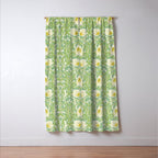 William Morris Pimpernel Weld Leaf Green Floral Window Curtain Gallery Image 3