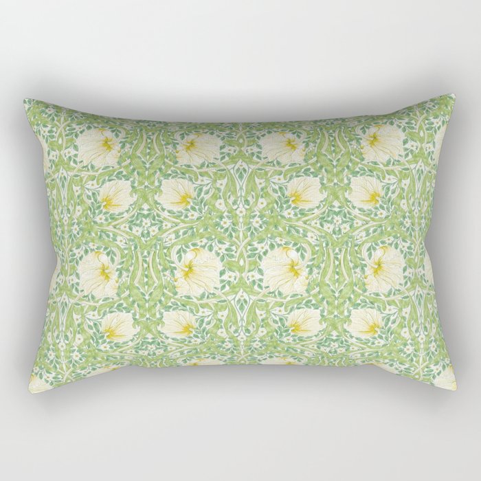 William Morris Pimpernel Weld Leaf Green Floral Rectangular Pillow Gallery Image 1