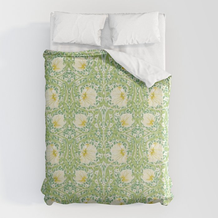 William Morris Pimpernel Weld Leaf Green Floral Duvet Cover Gallery Image 1