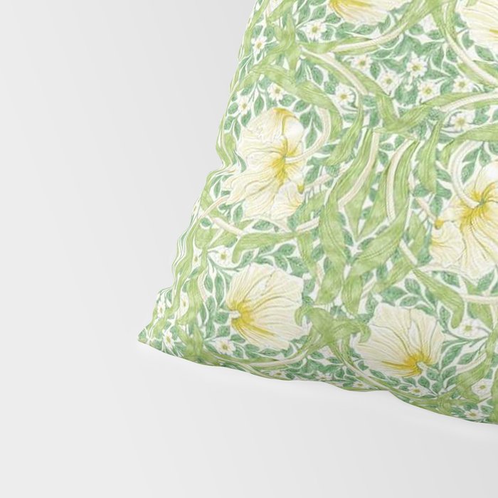 William Morris Pimpernel Weld Leaf Green Floral Pillow Sham Gallery Image 4