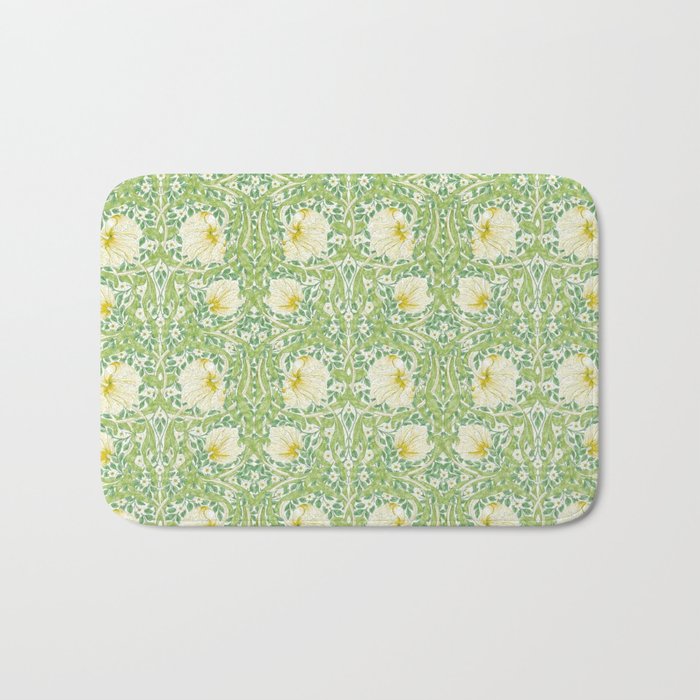 William Morris Pimpernel Weld Leaf Green Floral Bath Mat Gallery Image 1