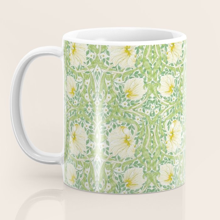William Morris Pimpernel Weld Leaf Green Floral Coffee Mug Gallery Image 3
